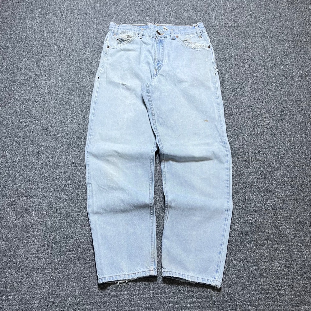 Vintage Levi's 550 Jeans 32x31 Measured‎ Light Distressed Relaxed Orange Tab 90s